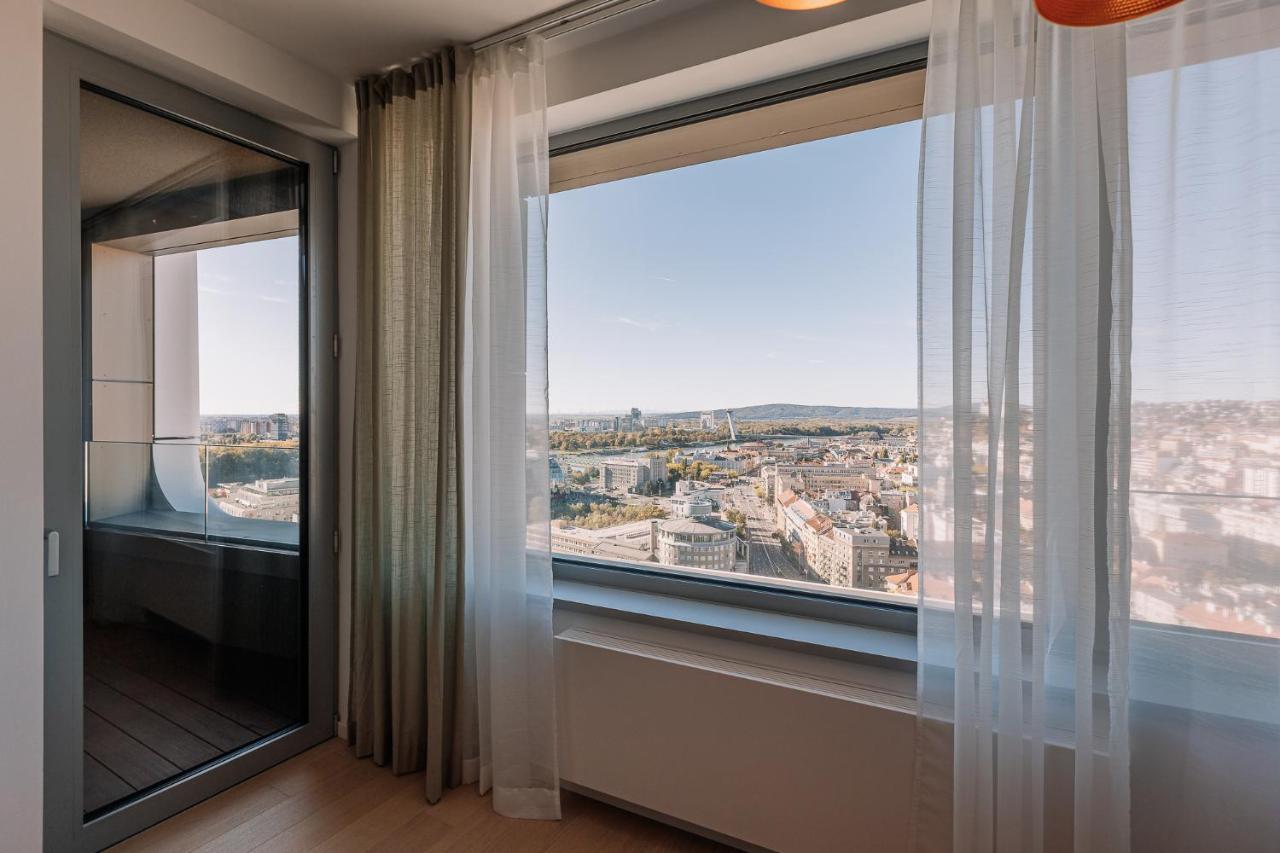Skau Coral Residence In Sky Park 22 Floor 1Tower Panoramic View Free Parking Bratislava Dış mekan fotoğraf